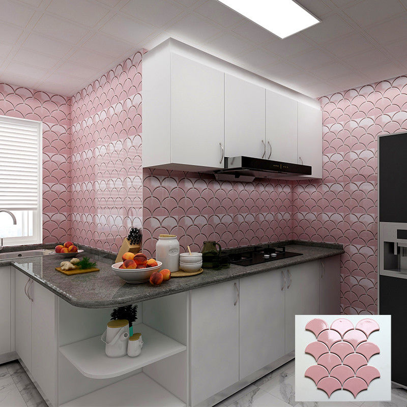 Mosaico de porcelana 295x335mm Modern Kitchen Wall Tiles Shape do ventilador