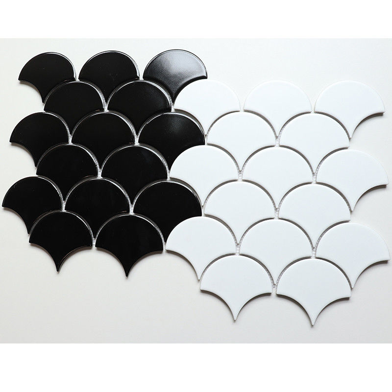 Mosaico de porcelana 295x335mm Modern Kitchen Wall Tiles Shape do ventilador